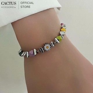 Vòng tay / lắc tay đốt trúc, họa tiết hạt đá nhiều màu sắc, thiết kế unisex nam nữ freesize - Cactus Accessories