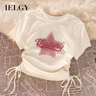 IELGY Cute Print 2025 Áo thun ngắn nữ phổ biến (Trắng)