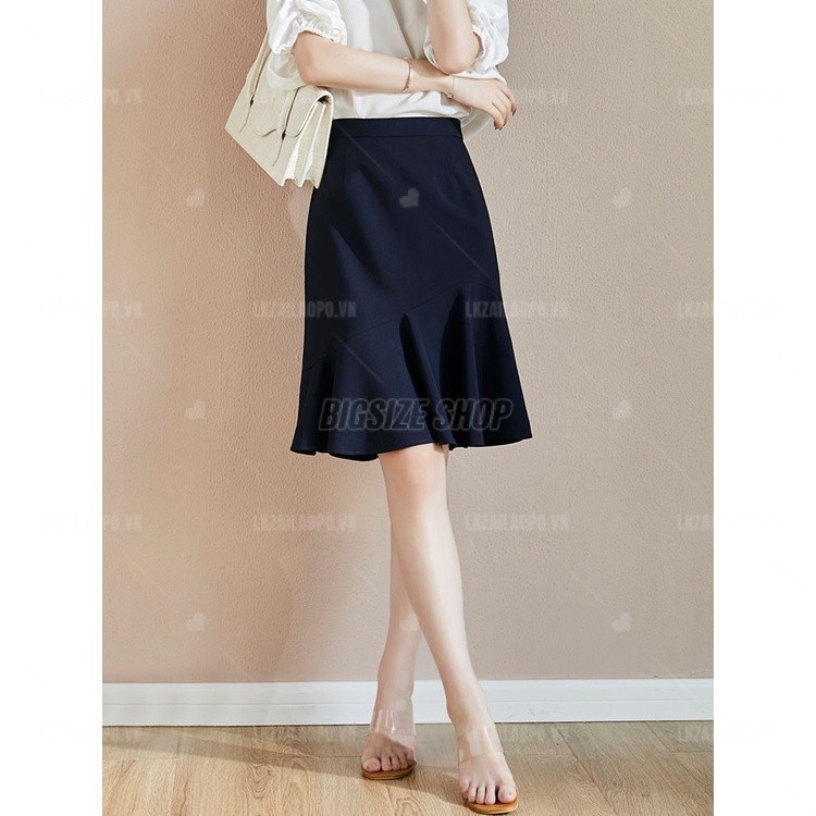 Chân váy ngắn nữ đuôi cá Bigsize chân váy công sở lưng cao cạp cao bút chì bánh bèo đen mùa hè Phong cách Hàn Quốc Thời Trang tiểu thư cá tính xinh đẹp cho người mập béo