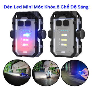 Đèn led mini móc khóa 8 chế độ chống nước và va đập hỗ trợ đi phượt, đi xe đạp ysd02