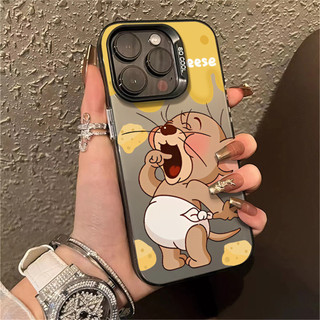 Ốp điện thoại di động họa tiết hoạt hình chuột phô mai mới CHO iPhone EXS XR XSMax 7 8Plus Se2020 12 14 13PRO 15Plus 11PROMAX sáng tạo kỳ quặc cá tính màu trơn đơn giản cứng sh