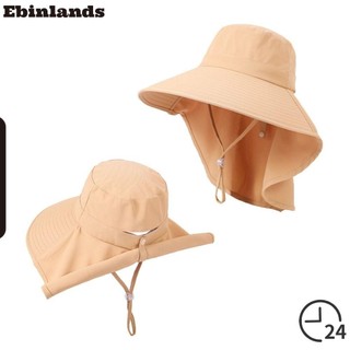 Ebinlands Mũ ngư dân ngoài trời, Khăn choàng vành rộng bảo vệ cổ cho nữ Mũ mùa hè, Câu cá đi bộ đường dài Thời trang Tấm che nắng chống nắng Mũ đuôi ngựa