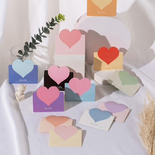 Thiệp in mini trái tim đơn giản và nhiều màu sắc t.craft house - mẫu 2