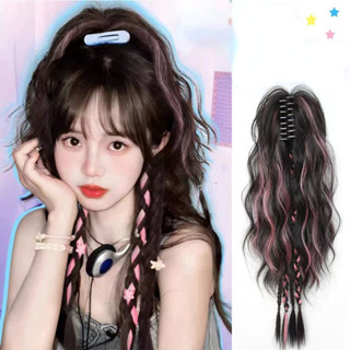 Tóc Giả Nối Tóc Đuôi Ngựa Bím Tóc Nổi Bật Kẹp Cao Đuôi Ngựa Màu Quyền Anh Bím Tóc Chiên Bột Xoắn Tóc Giả