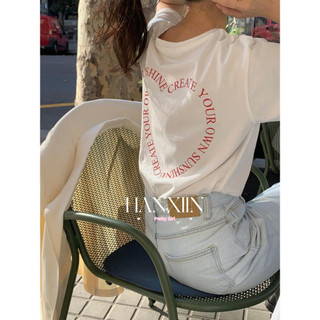 HANXIN áo phông áo thun nữ croptop baby tee Thời trang Fashion Casual Minimalist WCS2440906 15Z240408
