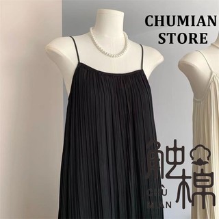 Phụ nữ nhẹ nhàng sang trọng Niche Sling Dress Họa tiết Over-the-Knee Dress Beach Dress