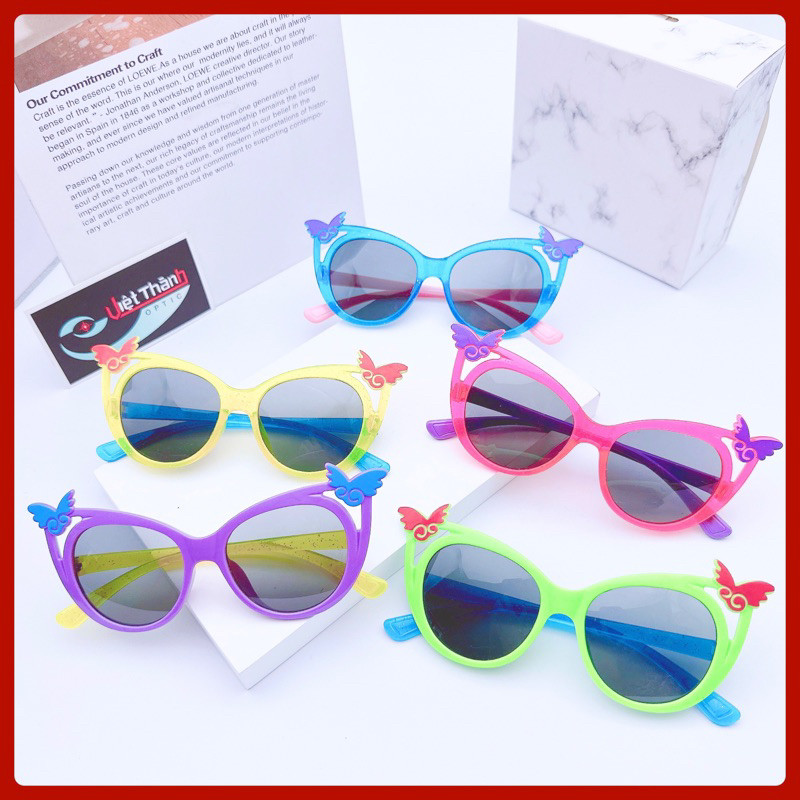 B6 HOẢ TỐC mắt Kính mát CHỐNG NẮNG cho trẻ em kính râm cho bé bướm xinh