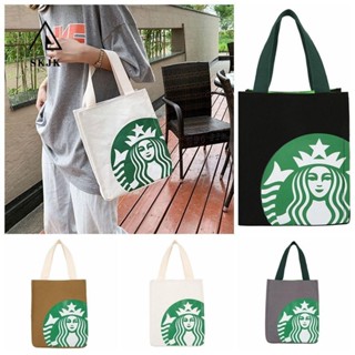  Túi Xách Vải Canvas In Hình Starbucks Phong Cách Hàn Quốc Cho Mẹ Bỉm Sữa 