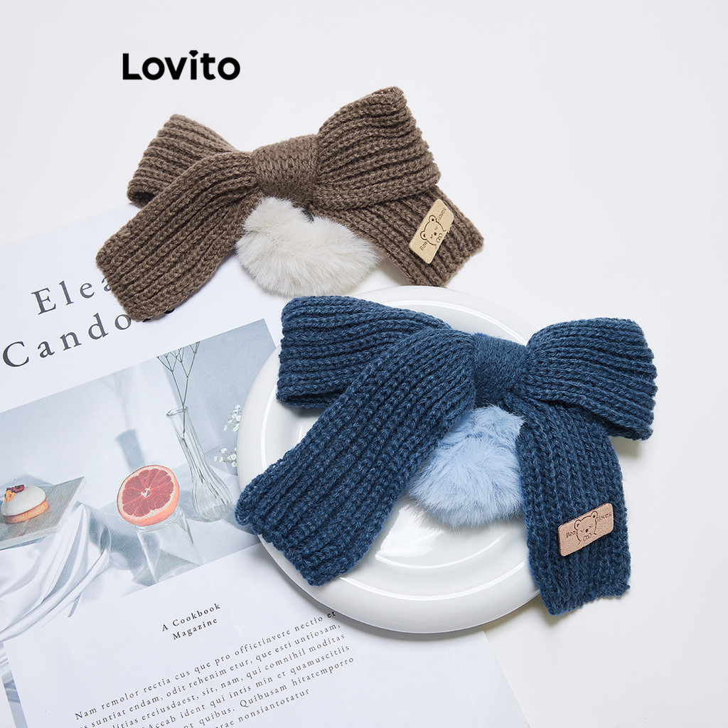 Dây cột tóc Lovito hình nơ màu trơn dễ thương cho nữ LFA03179