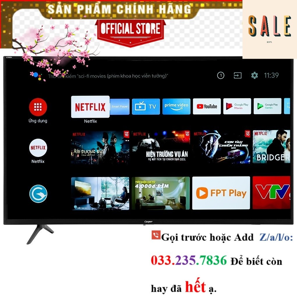 SỐC Android Tivi Casper 43 inch 43UGS611 giá rẻ