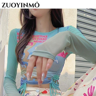 ZUOYINMO áo phông áo thun nữ croptop baby tee Comfortable Popular Hàn Phong phổ biến WTX242058E 7Z240217