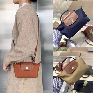 Hàng sẵn có nguyên bản 100% Longchamp 34175 2024 Túi xách mini nữ mới nylon tay cầm ngắn túi giả đeo vai túi tote túi đeo chéo màu mới