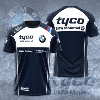 Bmw motorrad worldsbk đội tyco advantec áo mùa hè tay ngắn thời trang áo thun nam quá khổ quần áo tee cao cấp