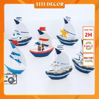 Thuyền buồm biển decor chụp ảnh, trang trí nhà cửa, cửa hàng - TitiDecor