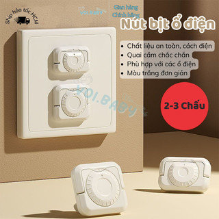 Hộp Nút Bịt ổ điện bảo vệ an toàn cho bé Voi.Baby bịt ổ điện cao cấp chống giật điện màu trắng có quai cầm