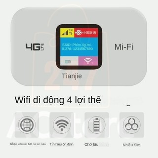 Cục phát wifi từ sim 4G Pocket bộ phát di động cầm tay tiện lợi pin 3600mAh kết nối 10 thiết bị tốc độ 300mbps