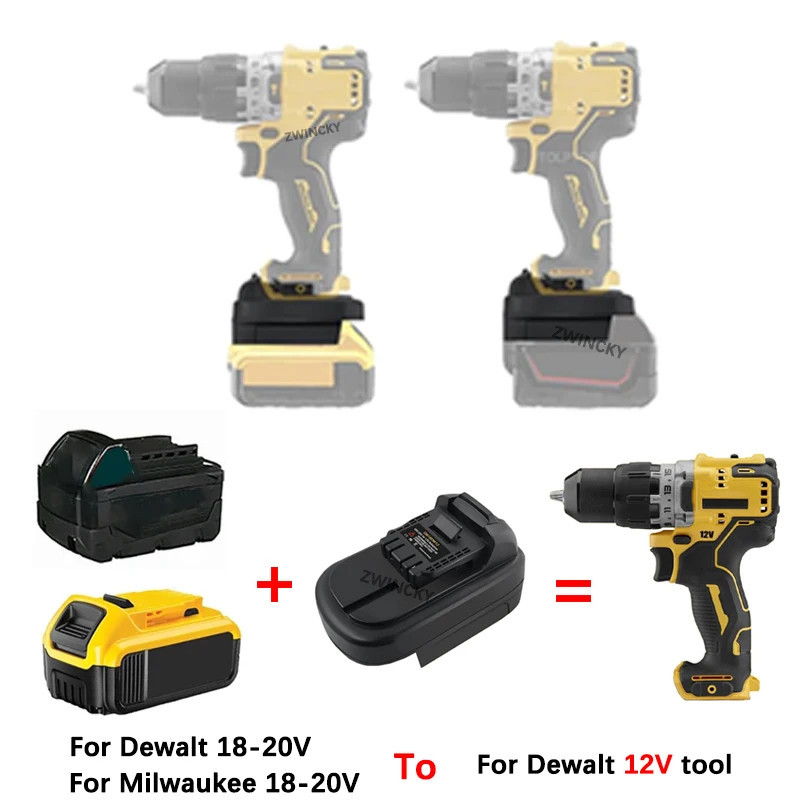 Bộ Chuyển Đổi MỚI Cho Dewalt / Milwaukee 18V 20V Pin Li-ion Cho Dewalt 12V Pin Thay Thế Không Dây Dụng Cụ Điện