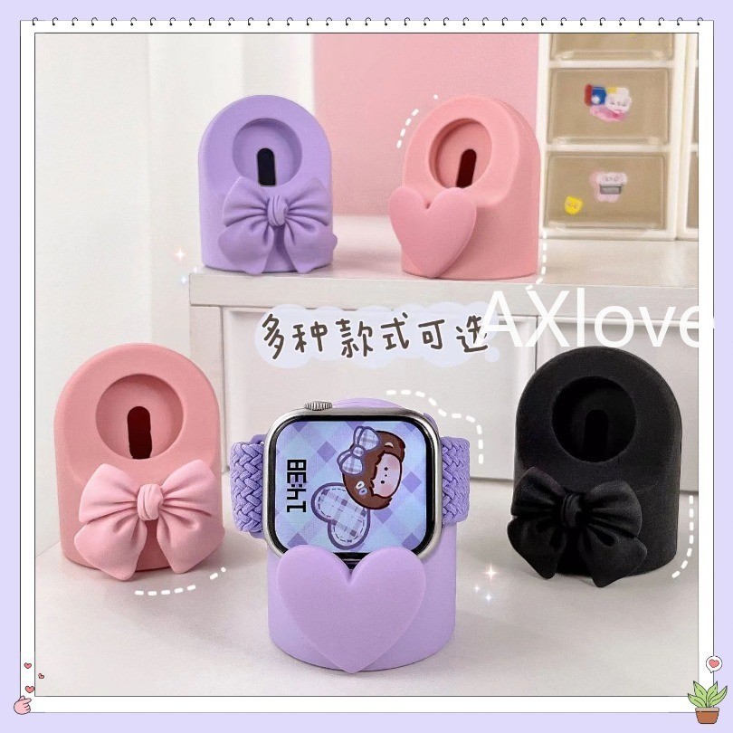 Cho IWatch Sạc Chân Đế Cho Apple Watch 46MM Ultra 2 49mm 10 9 8 7 6 SE 5 4 3 2 1 Trái Tim Tình Yêu N