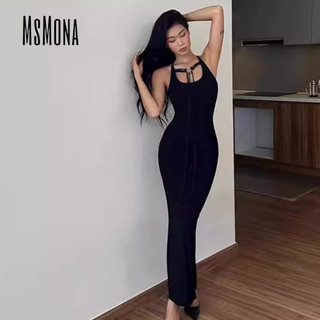 MsMona Nữ Thời Trang Mới Thường Ngày Gợi Cảm Lưng Ren Ôm Chia Hông Đầm