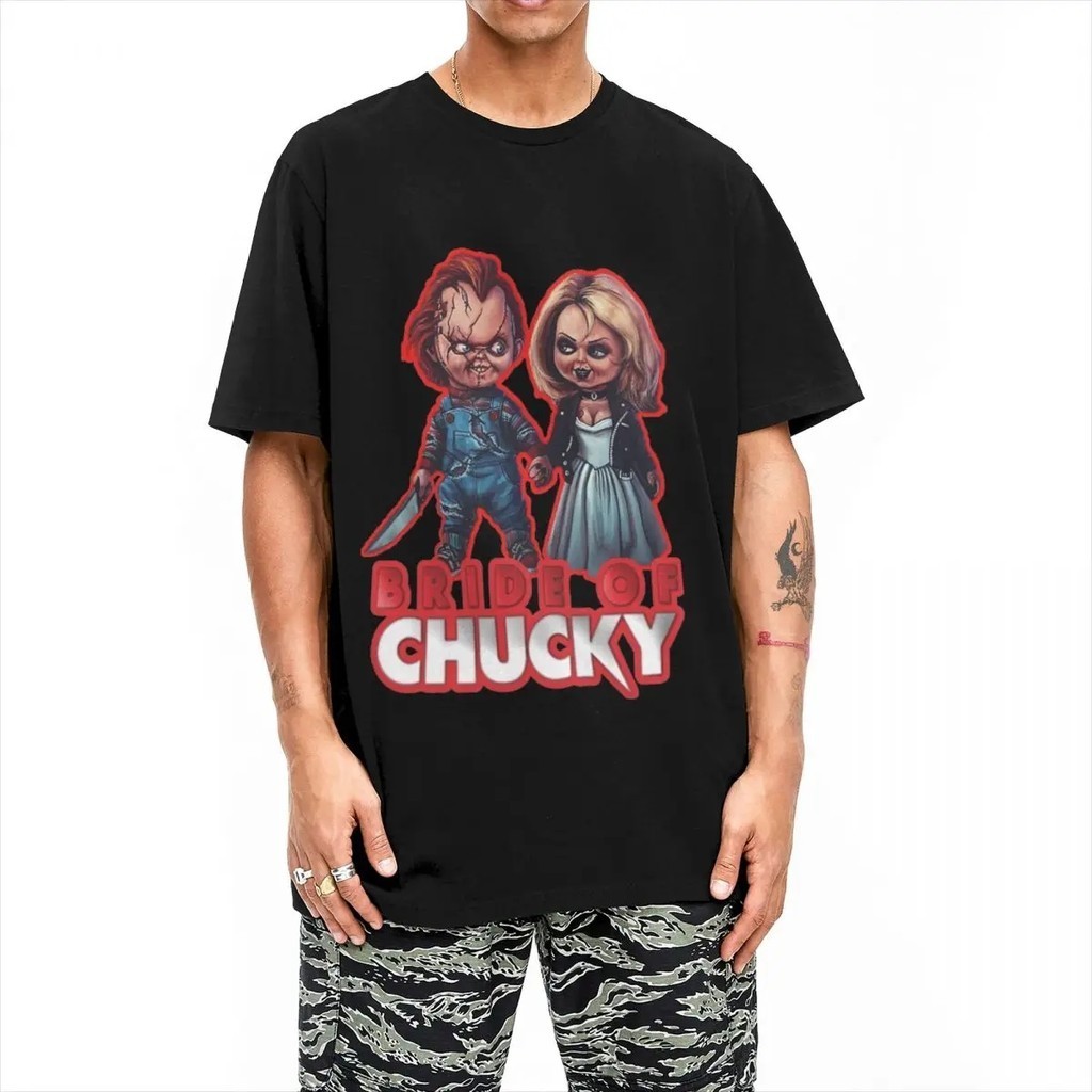 Ma Bé Phục Sinh Chucky Ma Bé Chucky Họa Tiết Chucky In Nam 100% Cotton Cổ Tròn Tay Ngắn Áo Thun Top