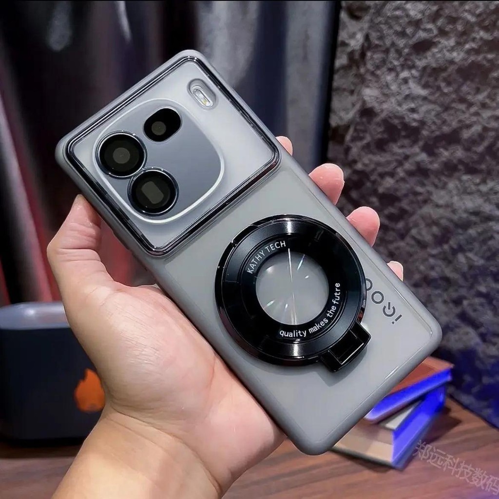 Dành Cho VIVO IQOO 12 Pro Ốp Lưng TPU Mềm Trong Suốt Có Giá Đỡ Vòng Bảo Vệ Từ Tính Ốp Lưng Cho IVO I