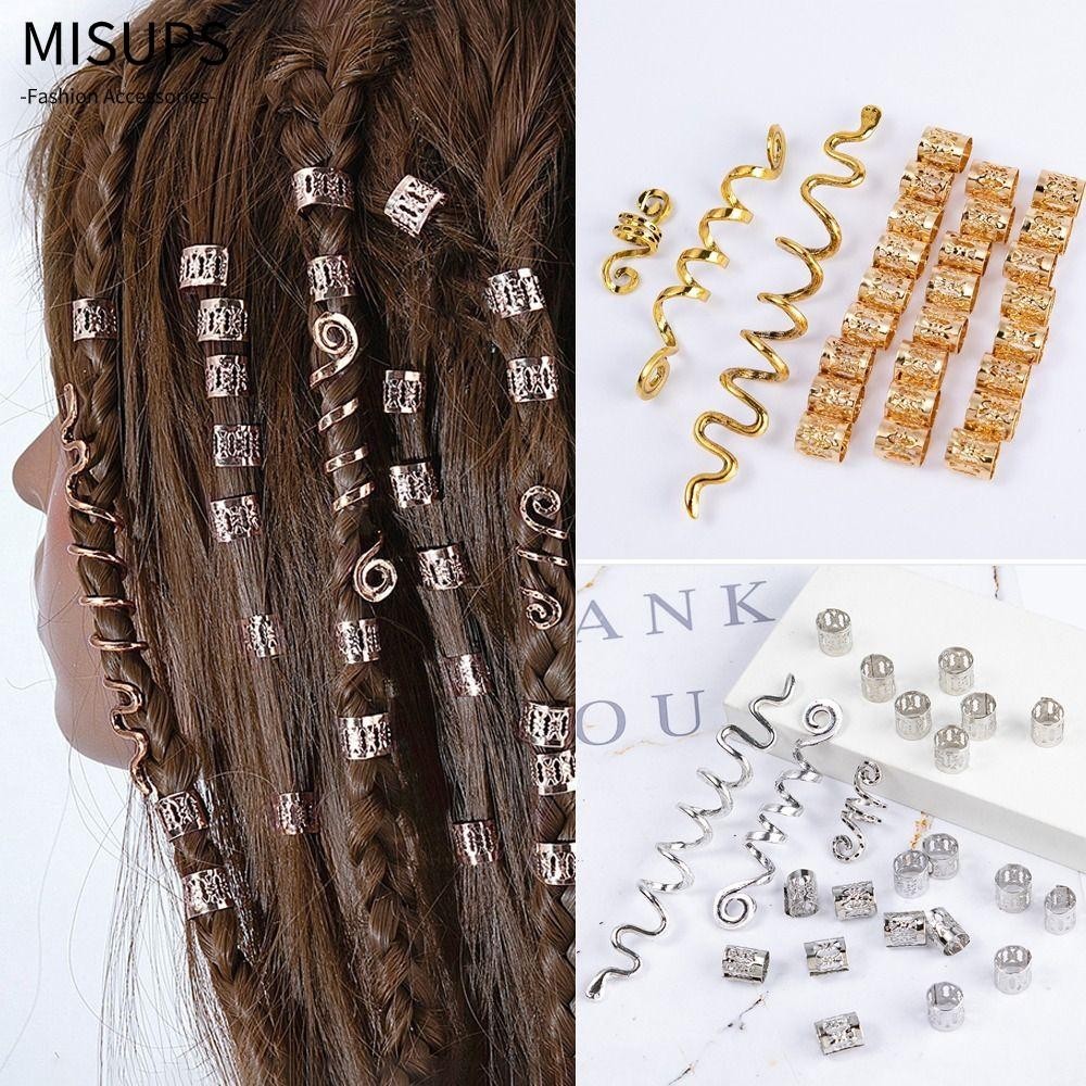MISUPS 28 Cái / bộ Kẹp Tóc Bím Bẩn, Đồ Dùng Tóc Phong Cách Dân Tộc Retro Dreadlocks Phụ Kiện Tóc, Ph