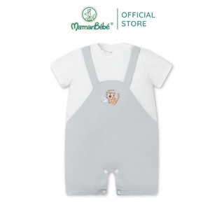(MamanBébé chính hãng) Bộ yếm liền cộc tay La Pomme Sư tử trong rừng