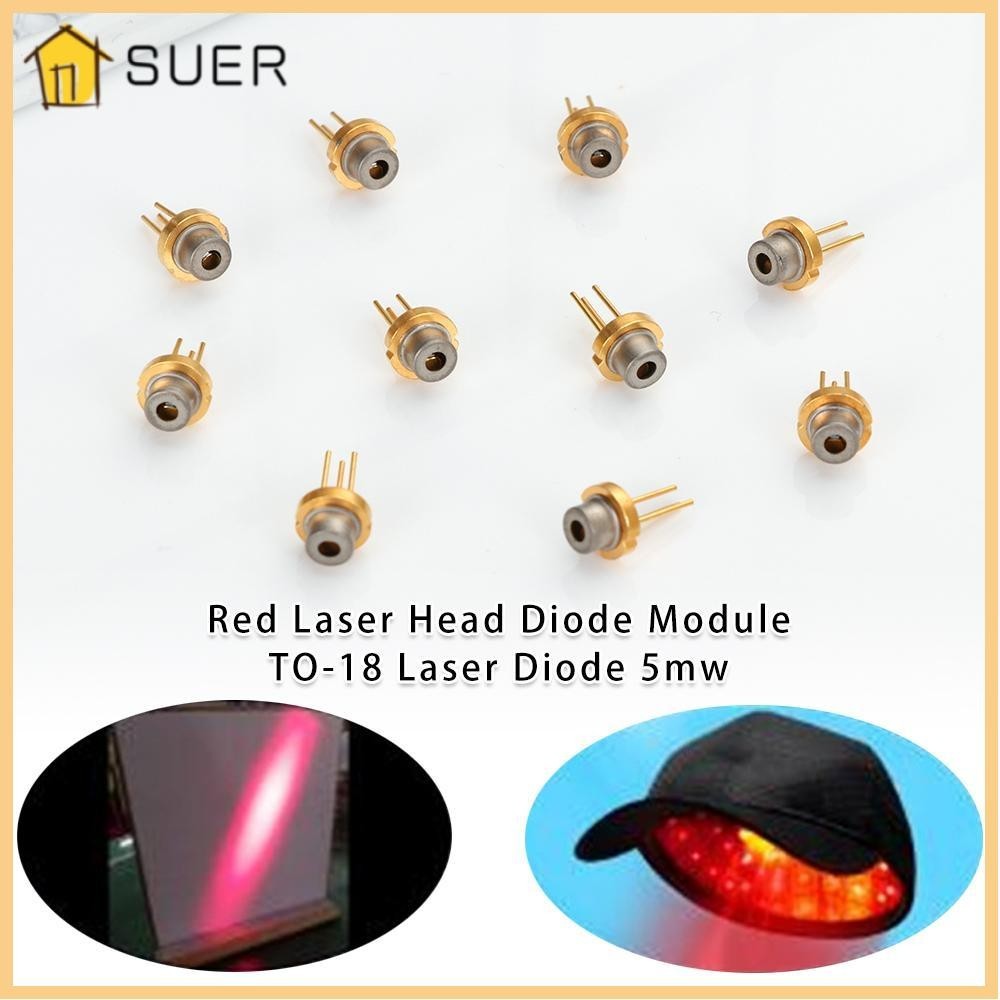 Suenin 1 / 2 / 5 / 10 Đầu Laser Đỏ Chất Lượng Cao Công Suất Cao 650nm 2.2V TO-18 Diode Laser