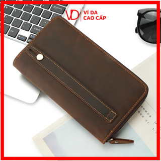 Ví Cầm Tay UniSex Da Bò Nhiều Ngăn Tiện Lợi B1002 [VD Luxury_Ví Da Cao Cấp]