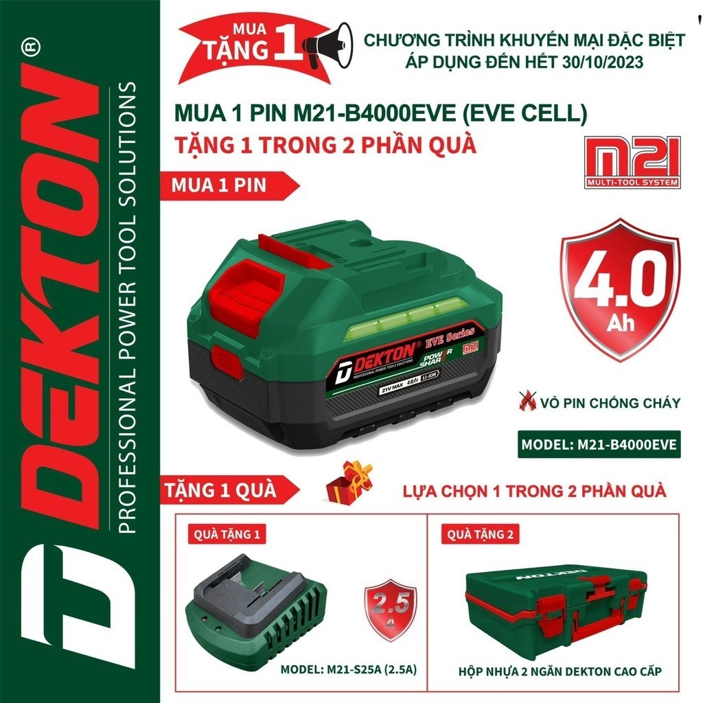 Pin dekton chính hãng dekto,4AEVE tặng sạc hoặc quà chính hãng dekton .