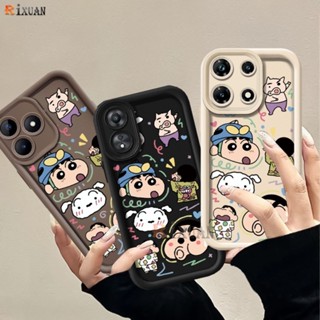 Dành Cho Realme Note 50 C51 C55 C53 C67 C15 C35 C25 C11 2021 C21Y C17 C12 C33 C31 C30s C2 Realme11 10 8i 6i 5i 7i Hoạt Hình Vui Nhộn Crayon Shin-chan Họa Tiết Mắt Thiên Thần Ốp Điện Thoại RIXUAN