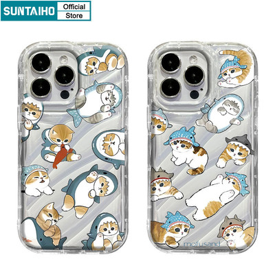 Suntaiho Ốp lưng Iphone Đẹp trong suốt in hình Thời Cute Ngộ nghĩnh Vỏ Dễ Thương Họa Tiết Cá Mập Mèo Hoạt Hình Ốp Điện Thoại TPU Mềm Cao Cấp Chống Sốc Cho Iphone 15 14 12 13 11 Pro Max IP 7 8 Plus Iphon X Xs XR Xs Max Hàn quốc Ốp Lưng