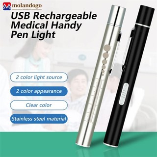 Molandogo usb sạc y tế tiện dụng bút đèn pin mini đèn pin led đèn pin với kẹp thép không gỉ a5y9