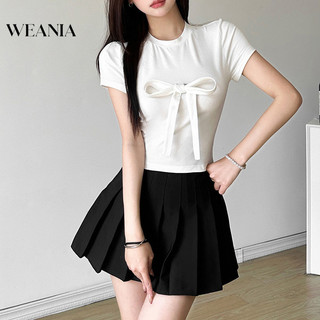 Áo thun ngắn tay cổ tròn thông thường dành cho nữ WEANIA