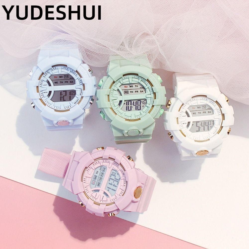 YUDESHUI Đồng hồ thể thao bé gái, Đồng hồ bấm giờ đếm ngược Đồng hồ nữ kỹ thuật số LED thời trang, Đồng hồ dạ quang đa năng chống nước 2024