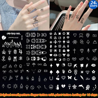 Màu đen ngộ nghĩnh họa tiết hình xăm ngón tay dễ thương hình xăm cây không thấm nước nhãn dán hình xăm kéo dài trong 15 ngày tạm thời hình xăm giả
