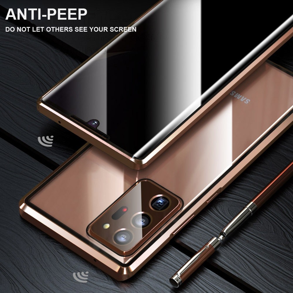 Privacy Chống nhìn trộm Kim loại Kính cường lực từ tính Vỏ điện thoại cho Samsung Galaxy Note 20 Ultra 8 9 10 Ultra S24 S23 S33 S22 Plus Ultra Magnet 360 Vỏ bảo vệ