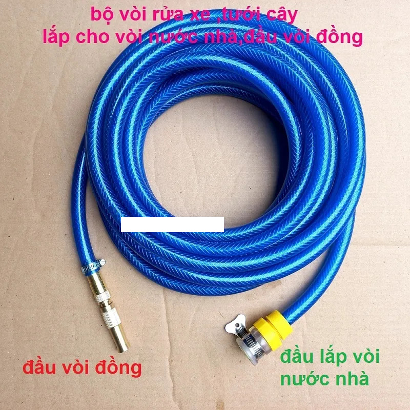 Vòi Tưới Cây, Vòi Xịt Rửa Xe Đa Năng Tăng Áp Lực Nước Cực Mạnh 3m đến 30m, lắp vòi nước thông thường