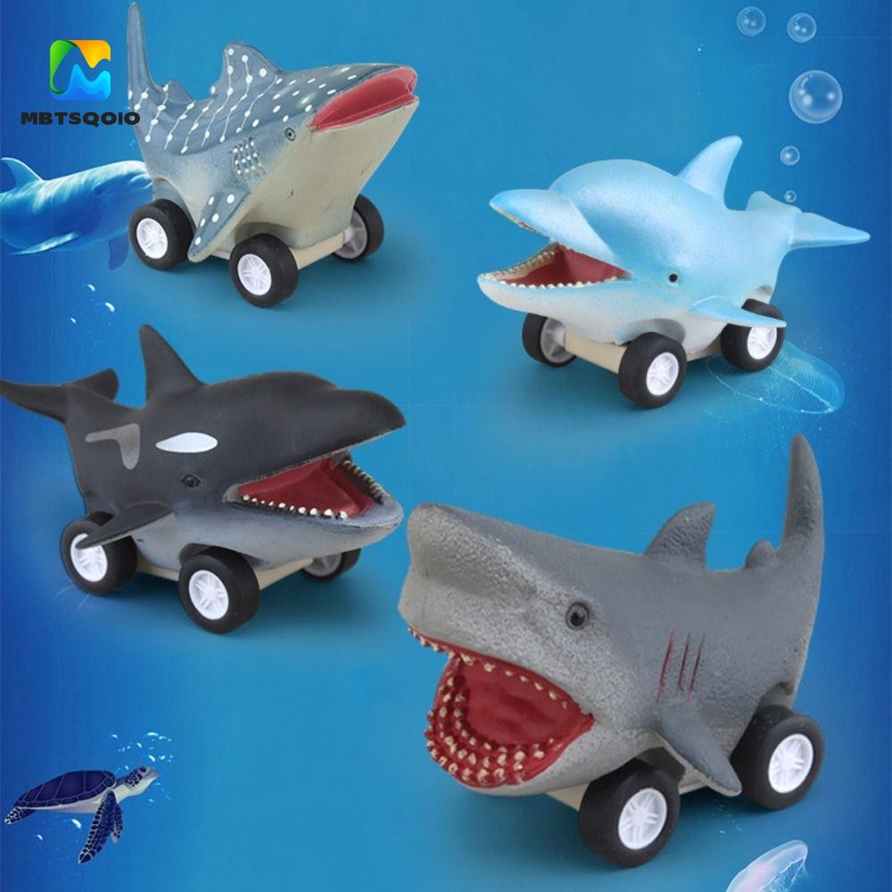 Nexusbeam Press and Go Car Toy, Great White Shark Shark Shark Dolphin Inertia Car Toy, Funny Mini Co