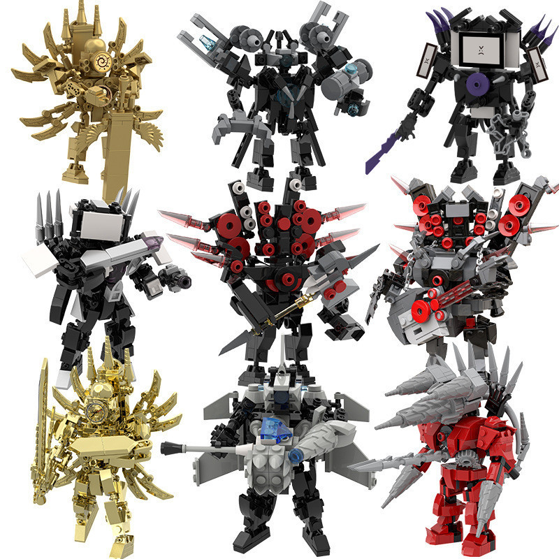 Mới LEGO Q-version Skibidi Toilet Titan Man và Titan Monitor Man Series Khối Xây Dựng Titan TV Man A