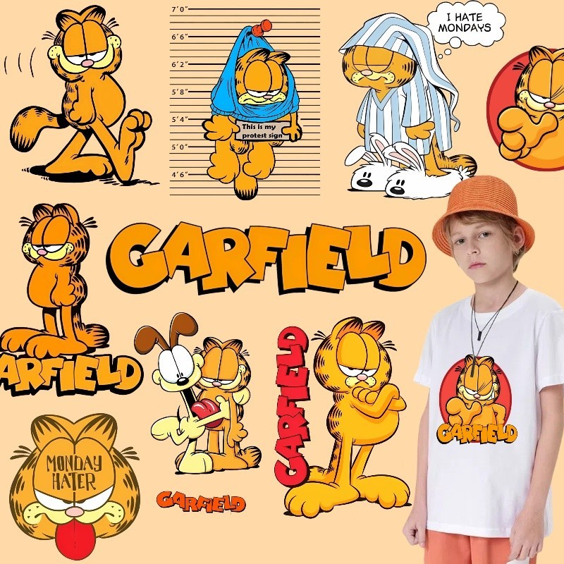 Sticker Ủi Quần Áo Hình Mèo Garfield Xinh Xắn