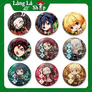 Huy hiệu in hình nhân vật Anime Manga Kimetsu No Yaiba (Thanh Gươm Diệt Quỷ) - bằng nhựa, có khuy cài ở mặt sau