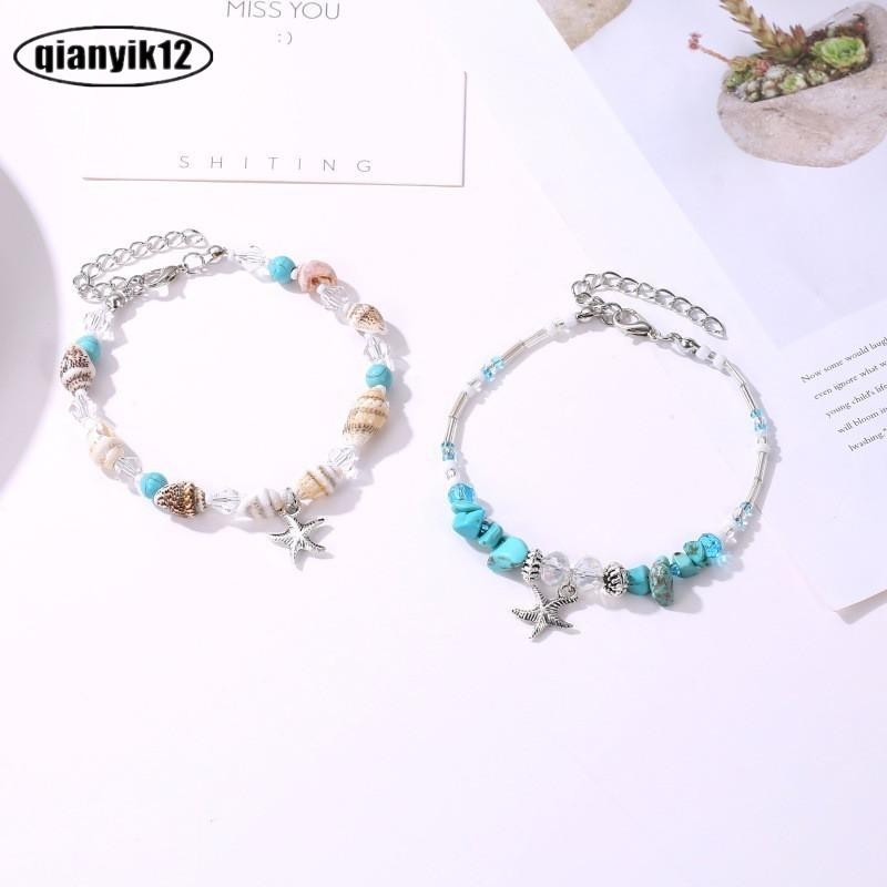 Vòng tay ốc sao biển Dây chuyền vòng chân vỏ đính cườm