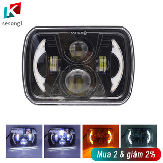 Sesong đèn pha led ô tô 7 inch 60w 6000lm 6000k vuông đèn pha chiếu sáng phần cho xe tải địa hình xe