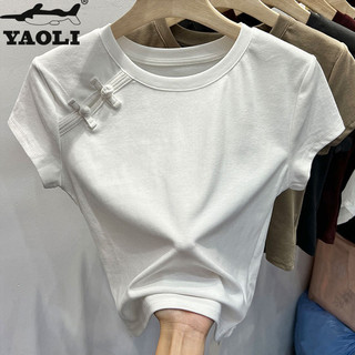 Áo thun nữ YAOLI Áo thun ngắn tay phong cách Trung Quốc mới mùa hè mới nguyên chất cotton ngắn tay