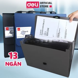 Cặp Tài Liệu A4 13 Ngăn Deli - Túi Đựng Hồ Sơ Tài Liệu Mở Rộng Học Sinh Văn Phòng Nhiều Màu Nhỏ Gọn Tiện Lợi