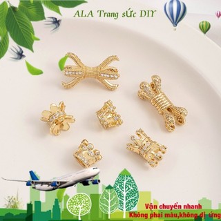 💖Trang sức DIY phụ kiện💖14k Mạ Vàng dát Zircon Thái Miếng Đệm Hạt Tay Miếng Đệm Hạt DIY Phụ Kiện Vòng Tay Vòng Cổ Vật Liệu Trang Sức [Miếng đệm/Vòng tay/Vòng cổ/Dây chuyền]