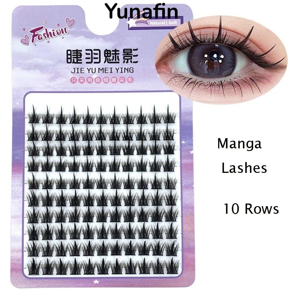 YUNAFIN  Cụm Lông Mi, Lông Mi Dài DIY Lông Mi Giả, Thời Trang Nữ Dày Trang Điểm Nối Dài Manga Manga 