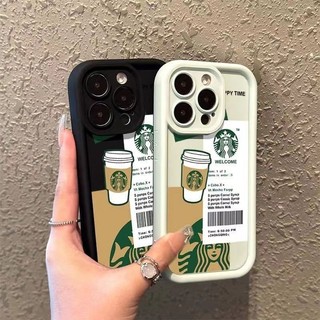 Ốp điện thoại thời trang may mắn Graffiti Starbucks cho iphone 15 11 12 14 13 pro max 7plus xr x 15 7 8 plus mini xs max se 2020 Vỏ nhựa TPU mềm chống sốc Sky Eye Ladder