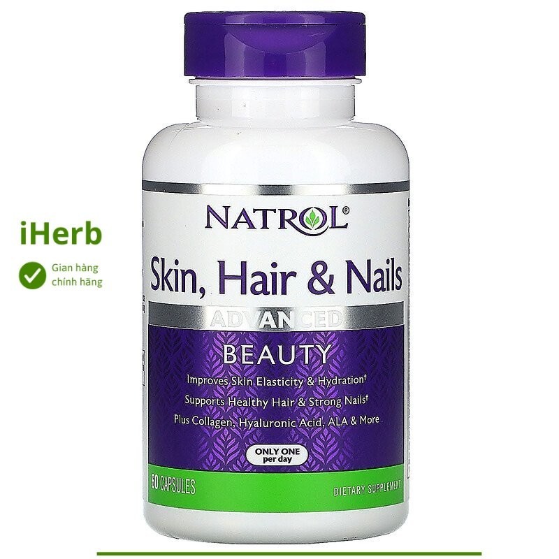 Natrol Skin Hair & Nails Advanced Beauty hộp 60 viên - iHerb Việt Nam